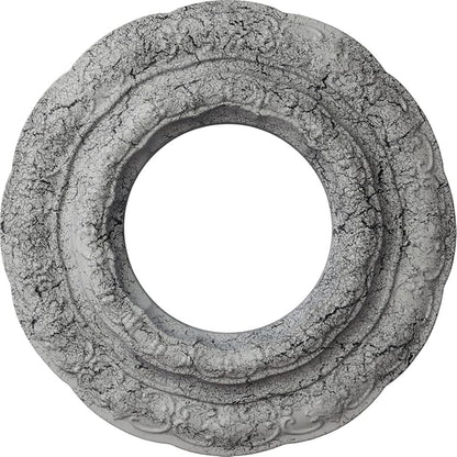 Ekena Millwork CM15LIUWC 15-3/8" x 7" x 1" Lisbon Ceiling Medallion, Ultra Pure White Crackle