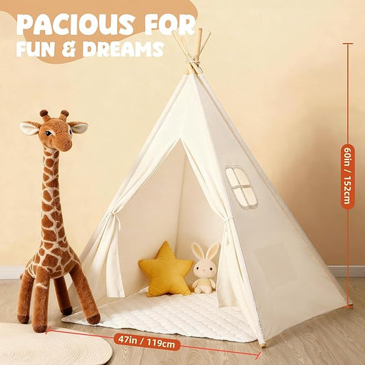 Kids Teepee Tent for Kids, Kid Play Tents for Girls & Boys, Gifts Playhouse for Indoor Outdoor Games, Toddler Toys House for Baby (Tee Pee for Child)