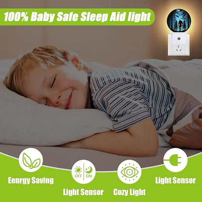 Big Foot Night Light,Forest Night Lights Plug into Wall for Kitchens Toilets Bedroom Decorative Half Round Nightlight Led Lamp 0.5W Sleep Friendly