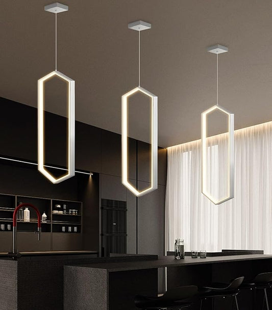 Ring Dimmable Pendant Lighting Adjust LED Mini Chandelier Ceiling Light Fixtures for Kitchen Island Dining Room Living Room Bedroom Hallway Silver