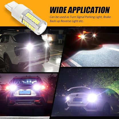 Auxbeam 7440 LED Bulbs, 6500K White, Super Bright W21W 7441 7440A 7440AL Replacement Bulb for Backup Reverse Lights, 3030 33-SMD Chipset, Pack of 2