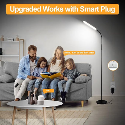 marctronic Floor Lamp, 18W 1800LM Super Bright LED Floor Lamp with Remote & Works with Smart Plug, Dimmable Timing Eye Caring Reading Lamps Floor Standing for Living Room Bedroom Office