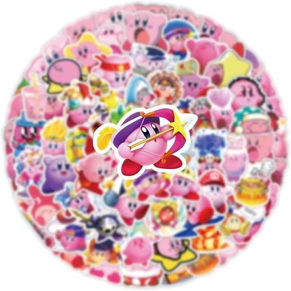 100PCS Cute Cartoon Kirby Stickers Kawaii Game StickersLaptop Waterproof Car Bicycle Suitcase Computer Water Bottle Mobile Phone Sticker Water Resistant Decals (KB100)
