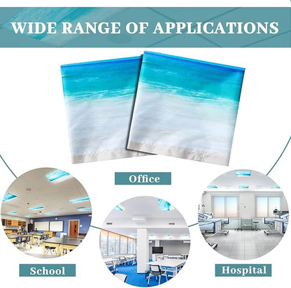 Patelai 8 Pack Fluorescent Light Covers for Classroom Ceiling 4 x 2 Feet Magnetic Light Covers Filter for Office School Drop Ceiling Supplies(Beach in Sunny Day)