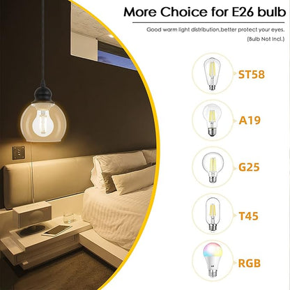 BoostArea Modern Pendant Light Fixtures, Industrial Hanging Ceiling Lamp with Clear Glass Shade, Pendant Lighting for Kitchen Island Living Room Hallway Bedroom Dining Hall Office Bar Farmhouse