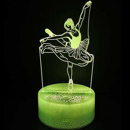 3D Ballerina Night Light, Illusion Table Lamp with 16 Colors Remote Control Touch Lamp LED USB Night Light Desk Lamps Room Decorations Home Decor Holiday Gifts Birthday Gifts