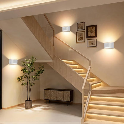 Aluminum Modern LED Wall Sconce Indoor Wall Lights 1 Pack Up and Down Wall Mount Light Fixture for Living Room Bedroom Corridor Hallway Conservatory Warm White 3000K(with G9 Bulbs)