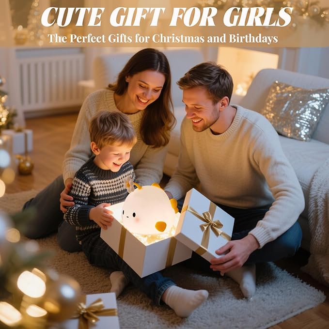 Angler Fish Night Light for Kids, Cute Anime Fish Lamp Gifts for Baby Boys and Girls, Touch Adjustable Squishy Silicone Nursery Night Lights with Timer, Rechargeable Kids Lamp Kawaii Sea Themed Decor