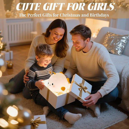Angler Fish Night Light for Kids, Cute Anime Fish Lamp Gifts for Baby Boys and Girls, Touch Adjustable Squishy Silicone Nursery Night Lights with Timer, Rechargeable Kids Lamp Kawaii Sea Themed Decor