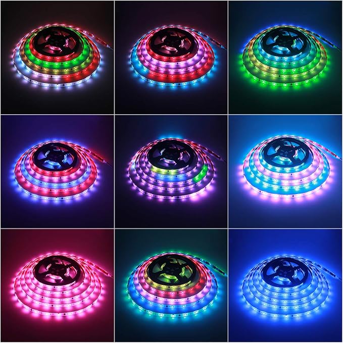 ALITOVE WS2811 LED Strip RGB Addressable LED Rope Light 12V 5m 150 LEDs Dream Color LED Lights Waterproof IP65 with Heavy Duty Self-Adhesive Back for Halloween Christmas Raspberry Pi DIY
