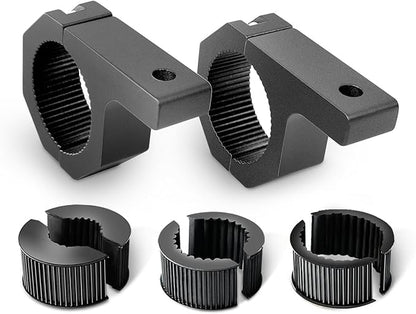 Nilight 90020B 2 Pack Mounting Bracket Kit LED Off Road Light Horizontal Bar Tube Clamp Roof Roll Cage Holder, 2 Years Warranty,Black