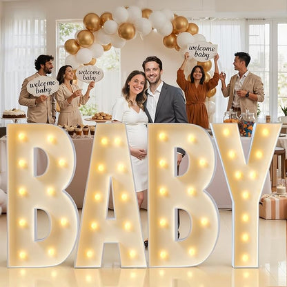 imprsv Marquee Light Up Letters, 4FT Mosaic Letters with Light for Baby Shower Graduation Party Decor, Large N for Engagement Wedding Party Decorations (Need to Assemble)