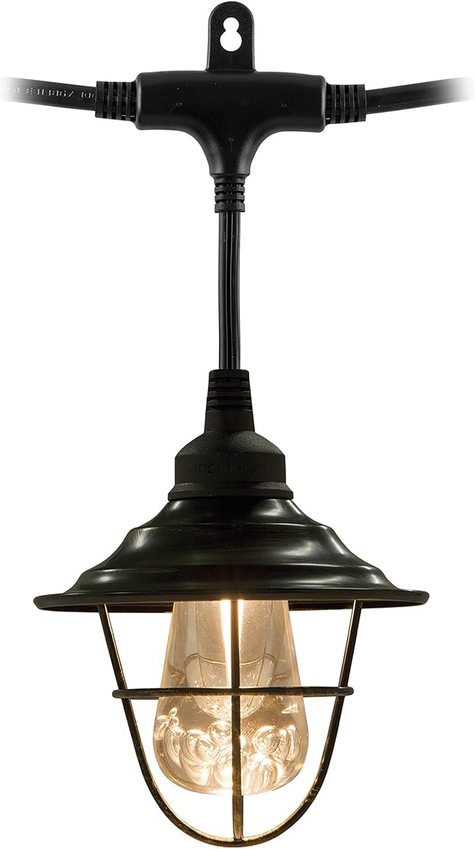 Enbrighten Cafe Add-On Accessory Lens Shades, Oil-Rubbed Bronze Finish Lens Shades, Easy-to-Install, for use with Enbrighten Cafe String Lights, 35877, 6 Count (Pack of 1)
