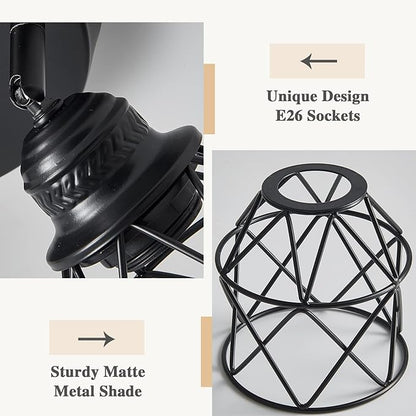 Kitchen Light Fixtures, Adjustable Semi Flush Mount Ceiling Light with E26 Base, Multi-Directional Lamp for Kitchen, Hallway, Dining Room, Farmhouse, Entryway