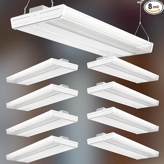 2FT 200W LED Commercial Linear High Bay Light 28000LM[Eqv.960W MH/HPS],AC100-277V【Driver Equipped】 5000K,Linear Hanging High Bay Light-8Pack