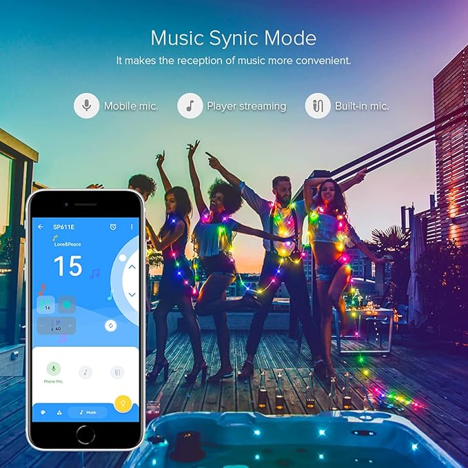 BTF-LIGHTING SK6812RGBW WS2814 TM1824 UCS2904 Built-in Mic SP617E Bluetooth Controller Sync Music Mode Timer for RGB+Pure White LED Strip Lights Andriod iOS APP /3 Keys Button/IR Remote Control