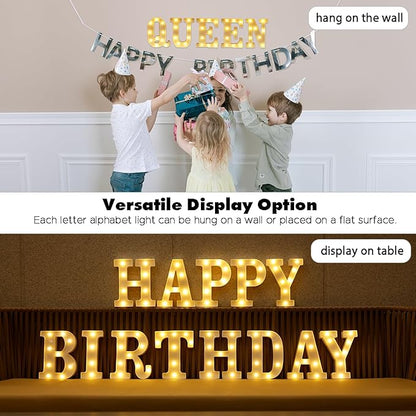 Small Led Marquee Letters, Light Up Letters, 8.58 Inch Led Letter Lights, Battery Powered Lighted Sign for Table, Party, Birthday, Christmas Decor (Letter Q)