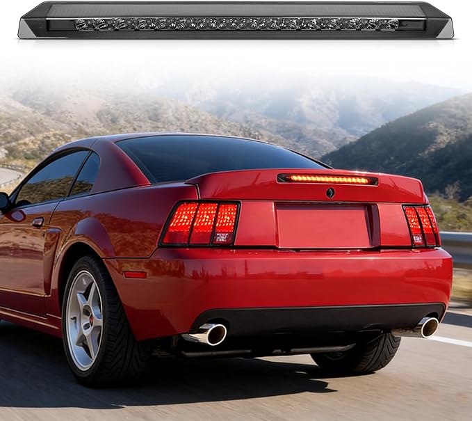 Nilight Third Brake Light Tail High Mount 3rd Stop Lights Smoked Lens Compatible with Ford Mustang 1999 2000 2001 2002 2003 2004 Car Rear Center Cab Lamp