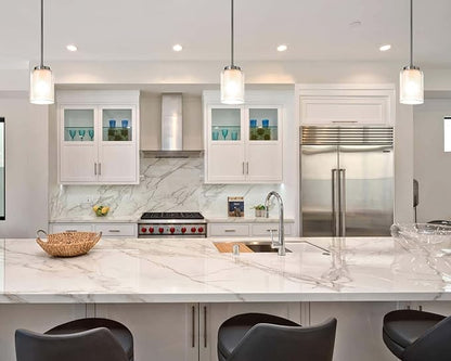 XiNBEi Lighting Pendant Lighting Modern 1 Light Mini Pendant Light with Dual Glass in Brushed Nickel, Adjustable Hanging Ceiling Light for Kitchen & Living Room XB-P1195-BN