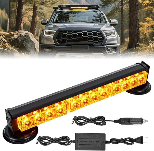 Nilight 12LED Wireless Emergency Strobe Light Amber 14 Inch Magnetic Mount Mini Light Bar 12V Rooftop Powered Hazard Warning Flashing Lights for Car Truck Trailer Snow Plow Construction Vehicles
