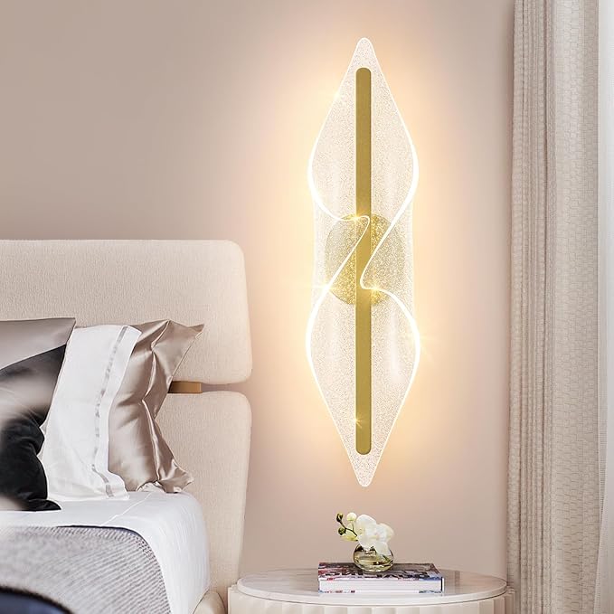 Modern Wall Sconce Lights Gold Wall Lghting LED Dimmable Wall Lamp for Living Room Hallway Bathroom Bedroom Stairs Indoor 22.4In