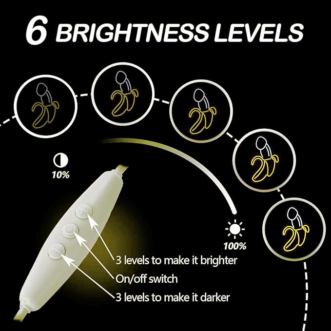 Penis Banana LED Neon Sign - Funny Adult Decor for Bachelorette Party, Sex Shop, Strip Club, Bedroom Wall Art, Gay Man Gift, Intimate Room Decoration