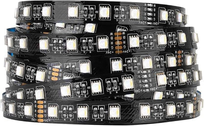 BTF-LIGHTING RGBW LED Strip Lights,UL Listed,5050 4 Colors in 1 RGB + 6000K-7000K Cool White,24V DC,16.4ft/5m 60LEDs/m 12mm Black PCB, IP30 for Home Decoration(No Adapter or Controller)