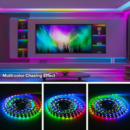 BTF-LIGHTING WS2811 IC=RGB+IC Addressable Color RGB LED Strip,16.4FT 60LED/m 10Pixels/m,IP67 Black PCB,UL Listed,Flexible DC12V Chasing Effect for Indoor Home Decor(No Adapter or Controller)