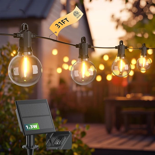 Kawaya Outdoor String Lights, LED Patio Light, Shatterproof Edison Globe Bulbs - IP65 Waterproof Dimmable Hanging Light
