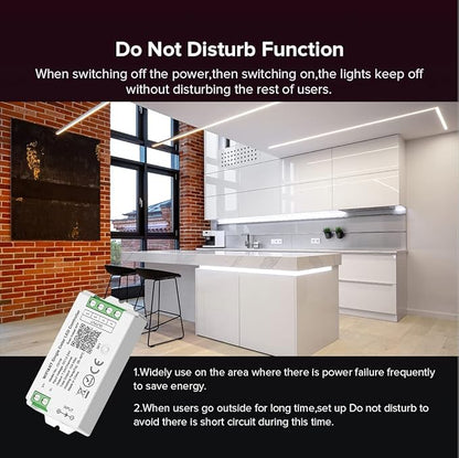 SEZO C01W WiFi Bluetooth Single Color LED Strip Controller Group Control Support Tuya Smart Life APP/Voice Control Compatible with LM091 LM096 LM007 LM097 Single Color Remote DC12-24V