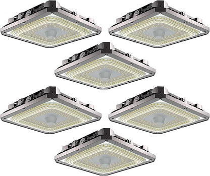 Lightdot 6Pack 150W Garage Led Ceiling Lights, Large Coverage 22500LM Canopy Lights Outdoor LED for Garage Carport Entrance Porch Barn 5000K, 100-277V IP65 Waterproof, ETL Listed