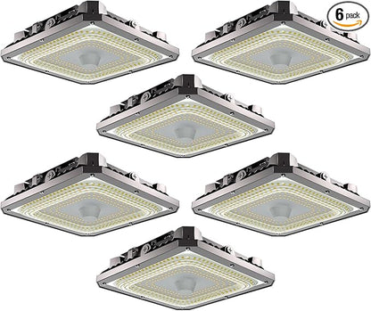 Lightdot 6Pack 100W Garage Led Ceiling Lights, Large Coverage 15000LM Canopy Lights Outdoor LED for Garage Carport Entrance Porch Barn 5000K, 100-277V IP65 Waterproof, ETL Listed