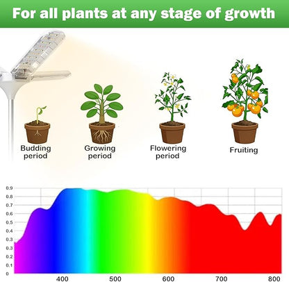 Grow Lights for Indoor Plants, 240 LEDs Full Spectrum, 15-67 Inches Height Adjustable, 3/9/12H Auto Timer ＆ 4 Dimmable Brightness for Large and Small Plants