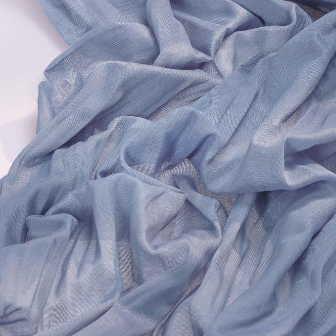 Socomi 10pcs Dusty Blue Summer Cheesecloth Table Runner Boho Rustic Gauze 120 inch 10FT Cheese Cloth Sheer Runner for Wedding Party Baby Shower Birthday Home Decor Holiday Decorations