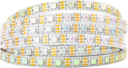 BTF-LIGHTING WS2812B IC RGB LED Strip,UL Listed,Pure Gold Wires,DC5V 16.4FT 300LED 5050SMD,Individually Addressable,Flexible for DIY Chasing Full Color Project,3M Tape,IP65(No Adapter or Controller)