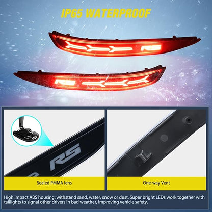Nilight Rear Bumper Tail Light Compatible with 2017 2018 2019 2020 2021 2022 Chevy Equinox Smoke Lens LED Reflector Bumper Lamps Brake Turn Signal Sequential Flashing Driving Taillights Replacement