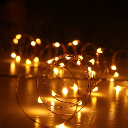 6-Pack 7Ft Starry String Light No Remote Fairy String Lights 20 Micro Starry LEDs On Copper Wire CR2032 Batteries Included,DIY Wedding Centerpiece,Party,Christmas Table Decor (Amber)