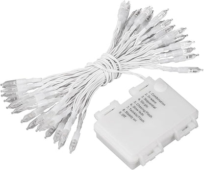 MAGOTAN Battery Operated Christmas Lights - 16ft 50 LED String Lights with Timer, Waterproof, Warm White, 2 Pack for Indoor/Outdoor Wedding Party, Home, Garden