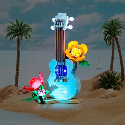 BrickBling LED Light Only, Compatible with Lego Creator 3 in 1 Tropical Ukulele 31156, Creative Lighting Kit Compatible with Lego Tropical Ukulele-Not Come with Model