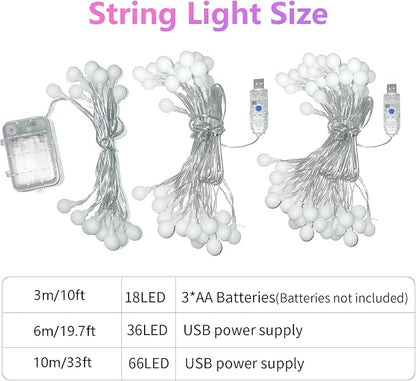 Led Globe String Lights Indoor, 33ft 11 Mode USB Color Changing String Lights Twinkle Lights with Remote Dimmable Rainbow for Classroom, Halloween, Room, Christmas
