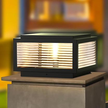 Outdoor Post Light,20X20 in Large Wired Lantern Column Lamp,Garden Light,for Mailbox, Flat Surface Patio Garden Decoration with IP54 Waterproof E26 Replaceable Light Bulb Post lamp