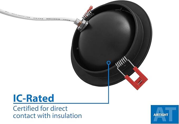NICOR Lighting DGF43120SRDBK DGF4(v3) Canless Downlight, 4 Inches, Black