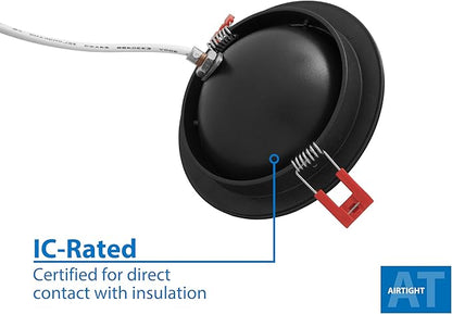 NICOR Lighting DGF43120SRDBK DGF4(v3) Canless Downlight, 4 Inches, Black