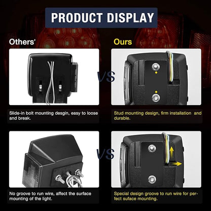 Nilight 2PCS Square LED Trailer Light Low Profile Submersible IP68 Stop Turn Tail Side Marker License Lamp for 12V Utility Boat Camper RV Trucks Marine Snowmobile