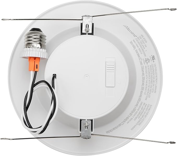 Maxxima 5 in. & 6 in. 5 CCT Retrofit Recessed LED Downlight - 1300 Lumens, E-26 Quick Connect, Dimmable, Color Selectable 2700K-5000K (2700K/3000K/3500K/4000K/5000K), for Living Rooms and Kitchens