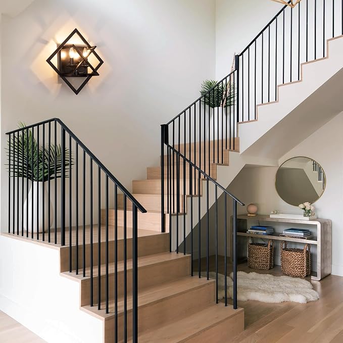 Farmhouse Wall Sconce,Rustic Wall Sconces Indoor Wall Light Fixtures 17.8in for Stairway, Living Room, Bedroom, Bathroom (2 Light,E12 Base, No Bulbs,1 Pack)
