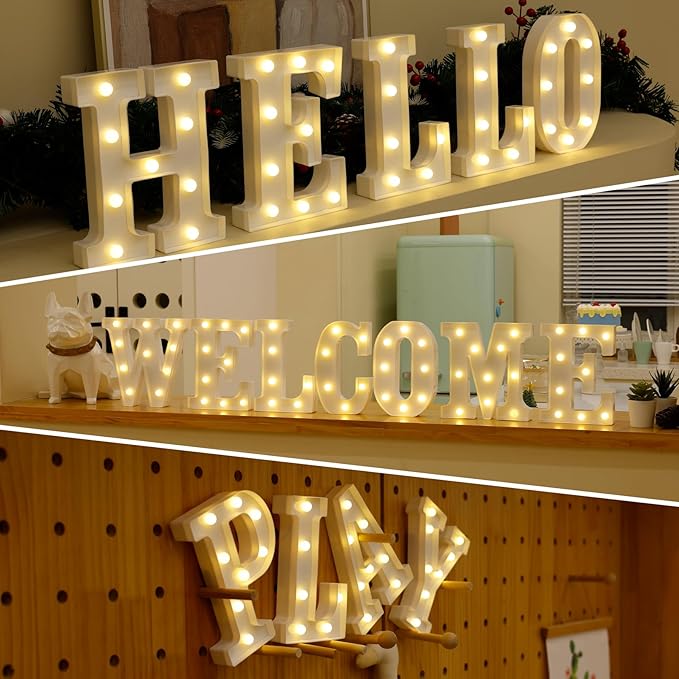 LED Marquee Sign Light Up Letters, Alphabet Light Up Letters Sign, Battery Powered LED Letter Lights for Night Light, Wedding, Birthday, Party, Christmas or Home Decor (Number 2)