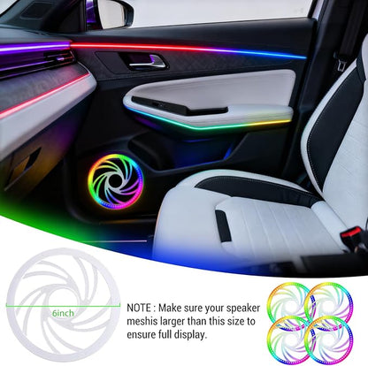 Dream Color Acrylic Interior Car Ambient Light Kit, Bphuny 30 in 1 593 LEDs Fiber Optic Multiple Modes Decoration Atmosphere Lights with Music Dynamic Rainbow Rhythm, RGB Neon Lights for All Cars