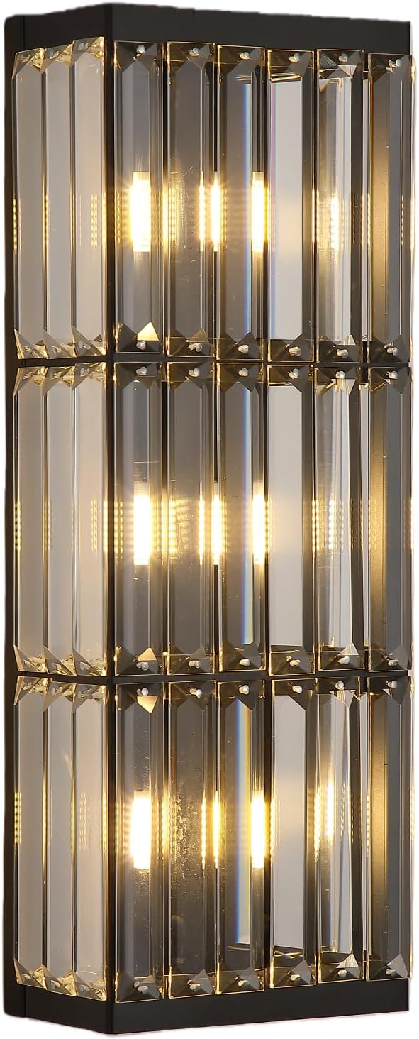 Rustic Black Wall Sconce with Glass Vintage Antique Wall Light Fixture Retro Farmhouse Mid Centry Wall Sconce for Bedroom, Living Room, Mirror, Fireplace