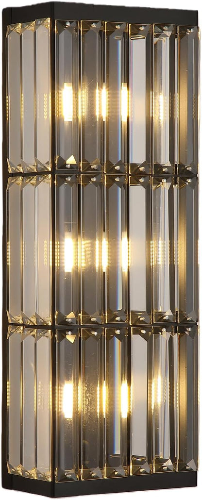 Rustic Black Wall Sconce with Glass Vintage Antique Wall Light Fixture Retro Farmhouse Mid Centry Wall Sconce for Bedroom, Living Room, Mirror, Fireplace